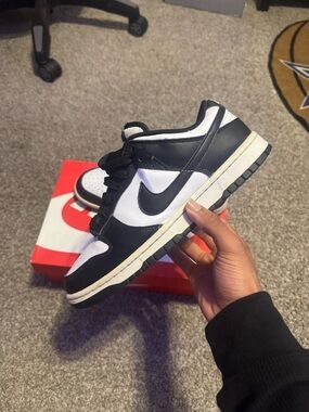 Nike Black and White Low-Top Dunk Sneakers